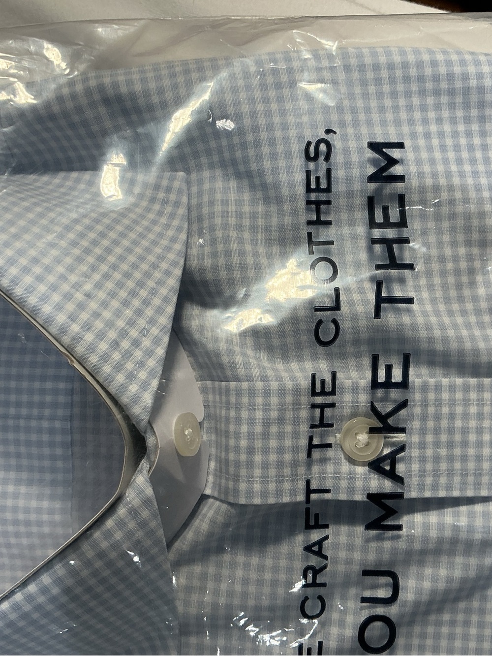 Charles Tyrwhitt Light Blue Gingham Dress Shirt 15.5/34 Classic Fit NWT